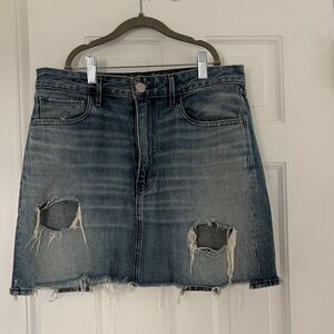 3x1 Blue Distressed Mini Skirt